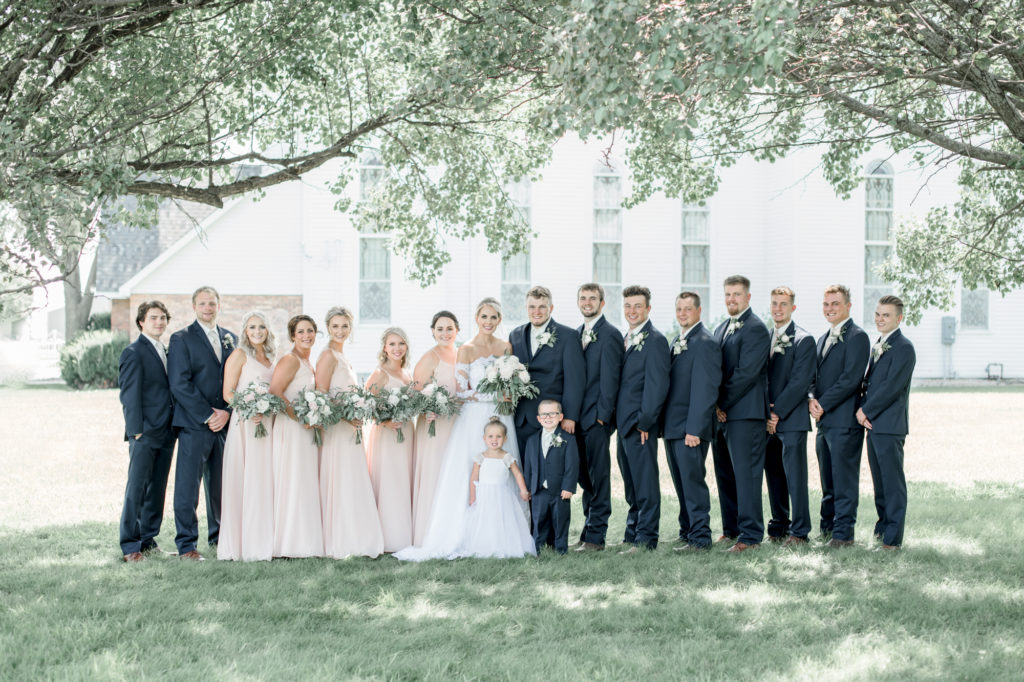 Bridal party Photography by church