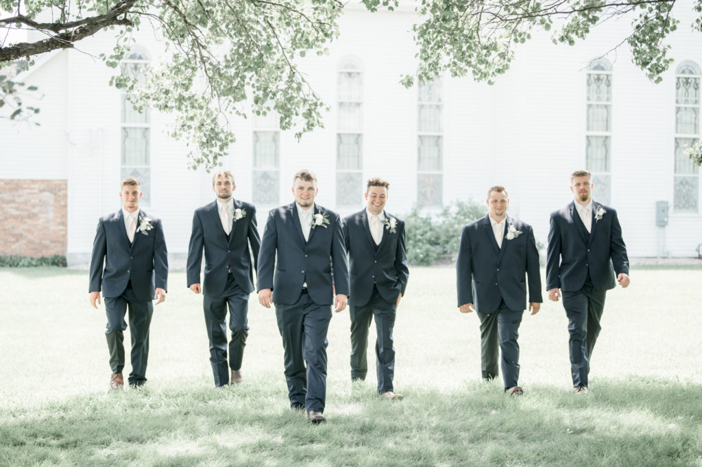 Bridal party Photography by church